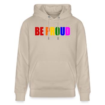 Be proud - Stanley/Stella Unisex Bio-Hoodie CRUISER  - Beige - Vorne - Alina (178cm) & Michal (187cm)