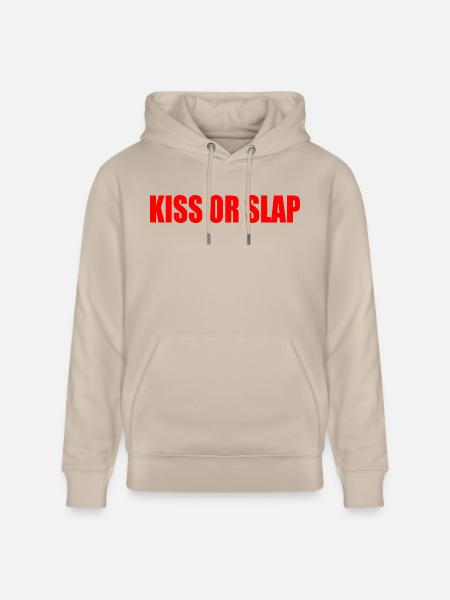 Kiss or slap - Stanley/Stella CRUISER Unisex Organic Hoodie - beige