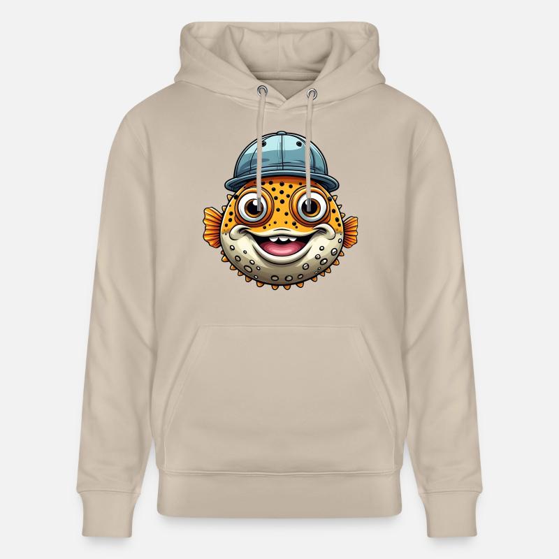 Cooler Kugelfisch mit Basecap - Stanley/Stella Unisex Bio-Hoodie CRUISER  - Beige