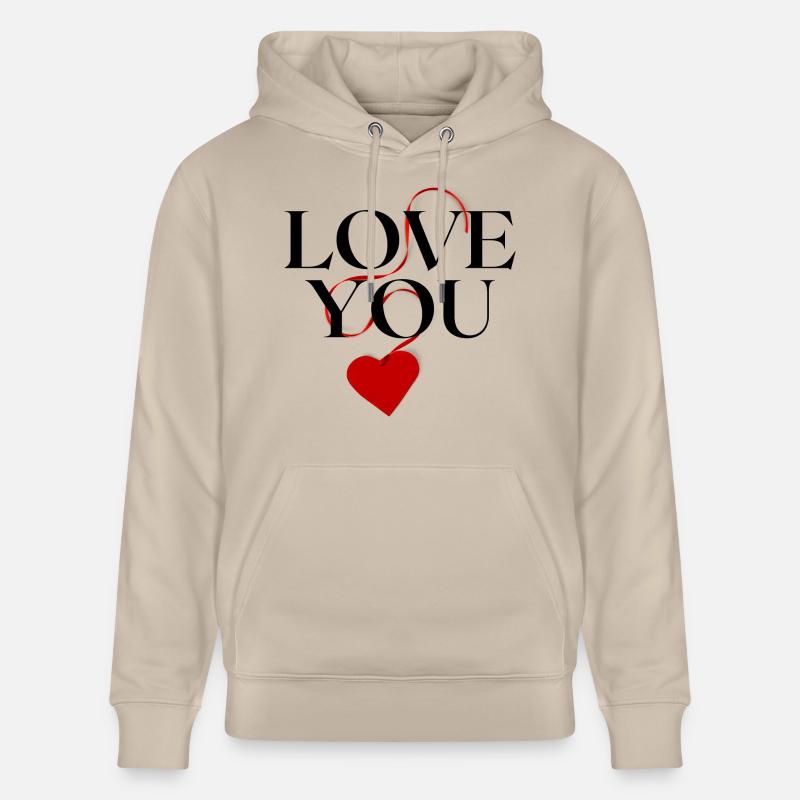 Je t’aime - Sweat à capuche bio CRUISER Stanley/Stella Unisexe - beige