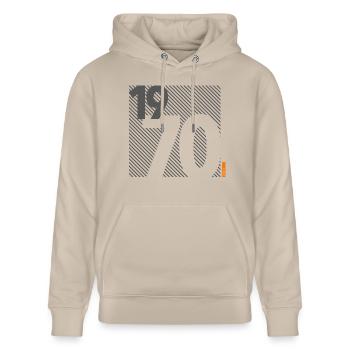 Made in 1970 Retro Modernist Design Birthday Gift - Stanley/Stella CRUISER Unisex Organic Hoodie - beige - Front - Alina (178cm) & Michal (187cm)
