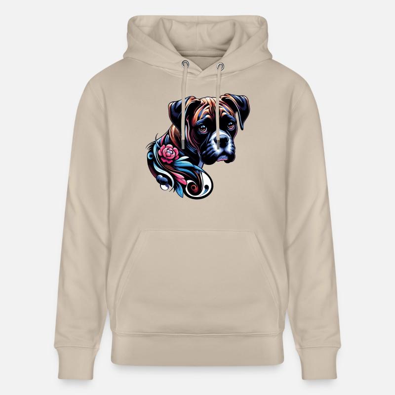 Boxer fleur - Sweat à capuche bio CRUISER Stanley/Stella Unisexe - beige