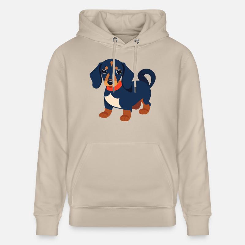 Chiot teckel teckel noir - Sweat à capuche bio CRUISER Stanley/Stella Unisexe - beige