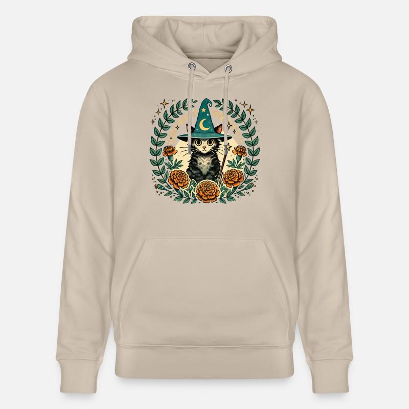 Chat sorcier Kitty - Sweat à capuche bio CRUISER Stanley/Stella Unisexe - beige