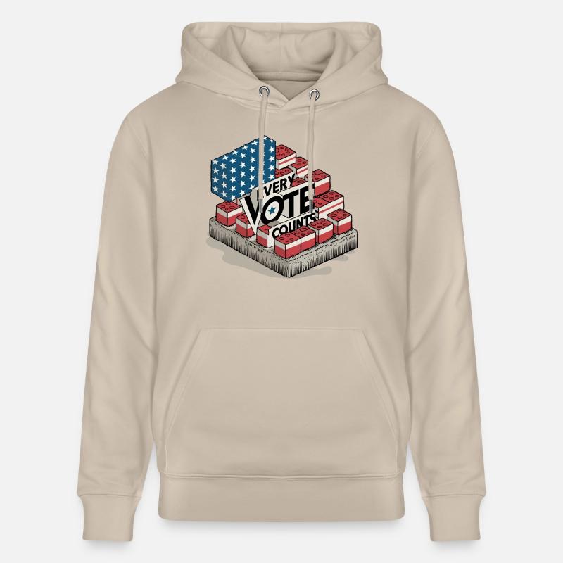 Chaque vote compte - Sweat à capuche bio CRUISER Stanley/Stella Unisexe - beige