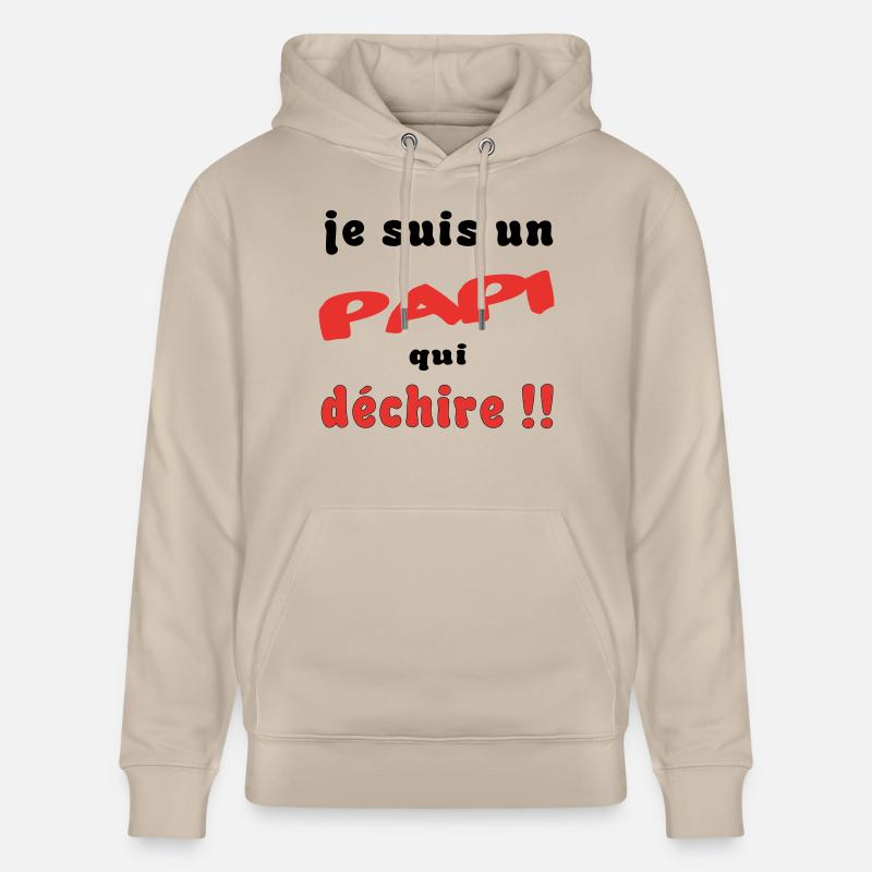 Je suis un papi... - Sweat à capuche bio CRUISER Stanley/Stella Unisexe - beige