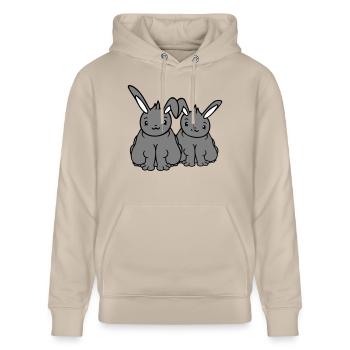 2 Bunnies Fat Friends Team Crew Overweight Fat - Stanley/Stella CRUISER Unisex Organic Hoodie - beige - Front - Alina (178cm) & Michal (187cm)