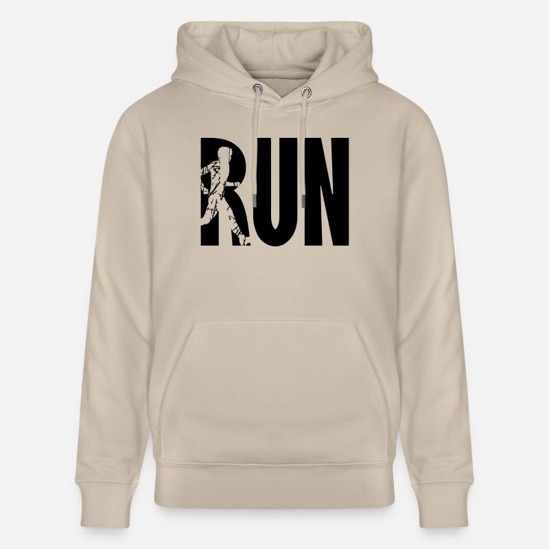Logo Exécuter l’entraînement - Sweat à capuche bio CRUISER Stanley/Stella Unisexe - beige