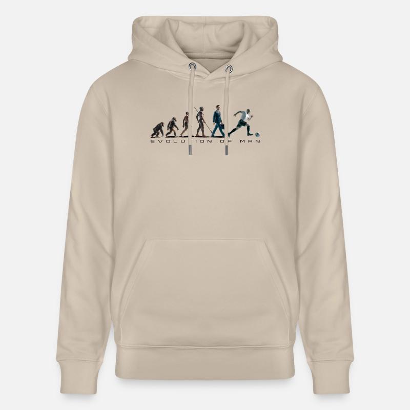 Evolution Fussball Zeichenfläche 1 - Stanley/Stella Unisex Bio-Hoodie CRUISER - Beige