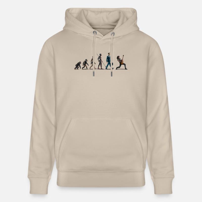 Evolution Guitariste - Sweat à capuche bio CRUISER Stanley/Stella Unisexe - beige
