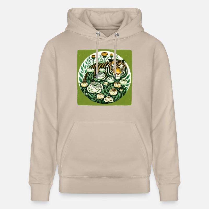 Tigre rétro - Sweat à capuche bio CRUISER Stanley/Stella Unisexe - beige