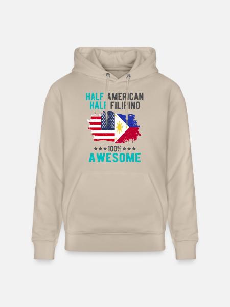 Half American Half Filipino - Stanley/Stella CRUISER Unisex Organic Hoodie - beige
