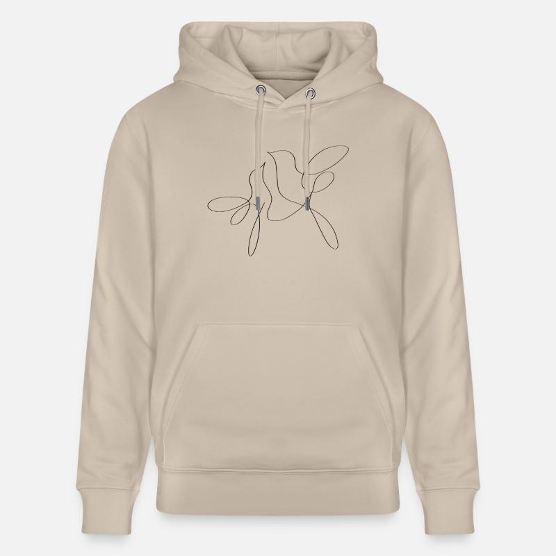 Paire d’oiseaux Lineart - Sweat à capuche bio CRUISER Stanley/Stella Unisexe - beige