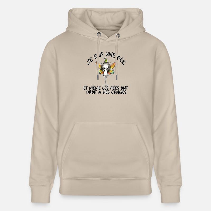 JE SUIS UNE FEE - Sweat à capuche bio CRUISER Stanley/Stella Unisexe - beige