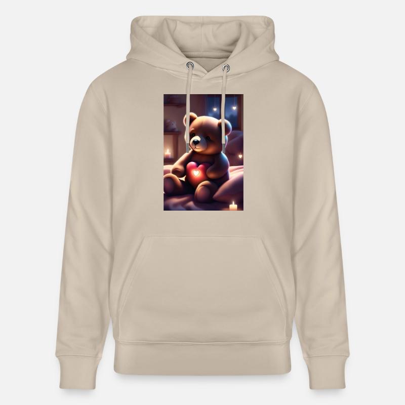 Teddybär mit Herz - Stanley/Stella Unisex Bio-Hoodie CRUISER  - Beige