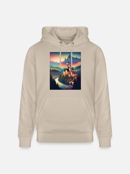 A castle in Romania - Stanley/Stella CRUISER Unisex Organic Hoodie - beige