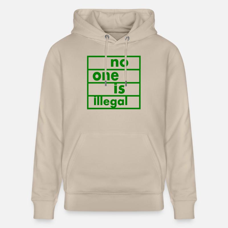 No one is illegal - Sweat à capuche bio CRUISER Stanley/Stella Unisexe - beige