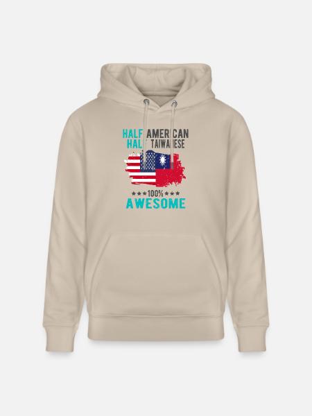 Half American Half Taiwanese - Stanley/Stella CRUISER Unisex Organic Hoodie - beige