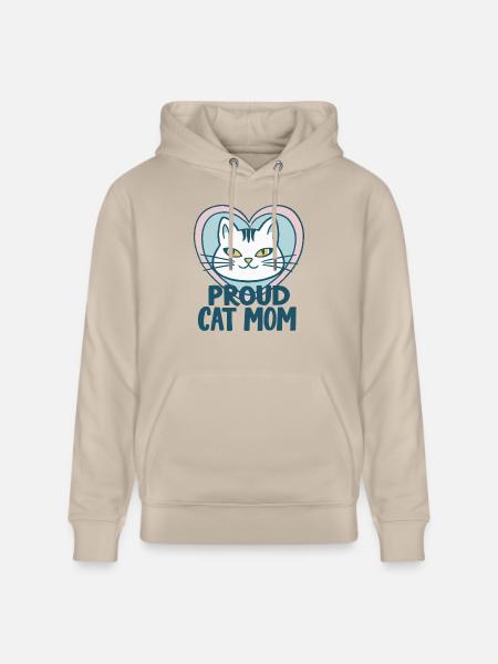 PROUD CAT MAM - Stanley/Stella CRUISER Unisex Organic Hoodie - beige