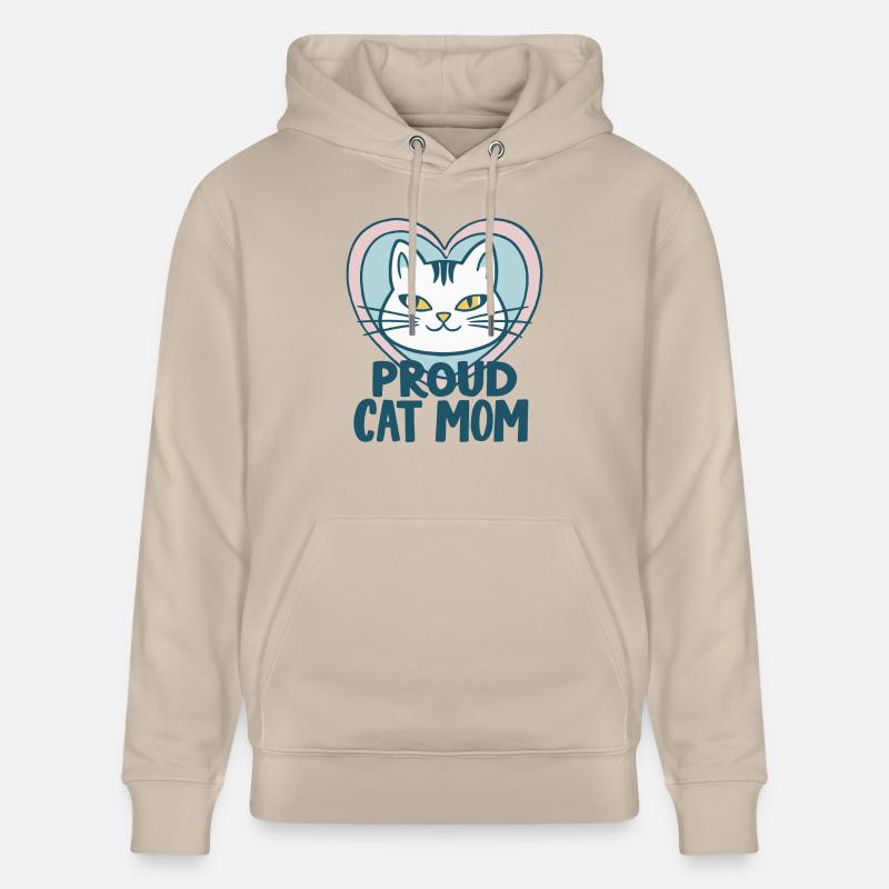 FIÈRE MAMAN CHAT - Sweat à capuche bio CRUISER Stanley/Stella Unisexe - beige