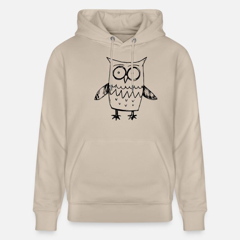 Eule Eulen Vogel - Stanley/Stella Unisex Bio-Hoodie CRUISER  - Beige