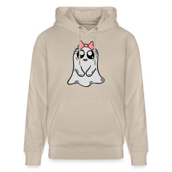 Little sweet ghost girl - Stanley/Stella CRUISER Unisex Organic Hoodie - beige - Front - Alina (178cm) & Michal (187cm)