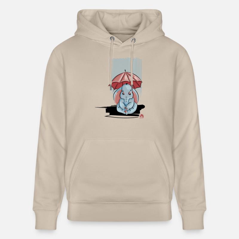 Éléphant sous son parapluie - Sweat à capuche bio CRUISER Stanley/Stella Unisexe - beige