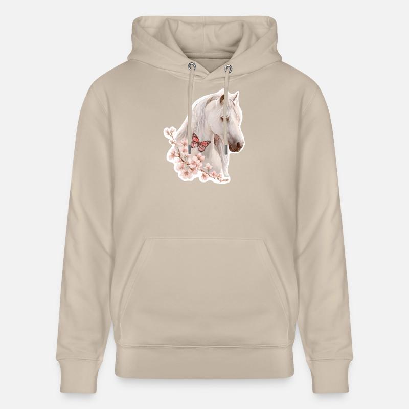 Cheval avec papillon - Sweat à capuche bio CRUISER Stanley/Stella Unisexe - beige
