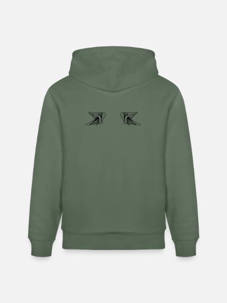 Design 14 (Flügelset, weit) - Stanley/Stella Unisex Bio-Hoodie CRUISER - Tanngrün