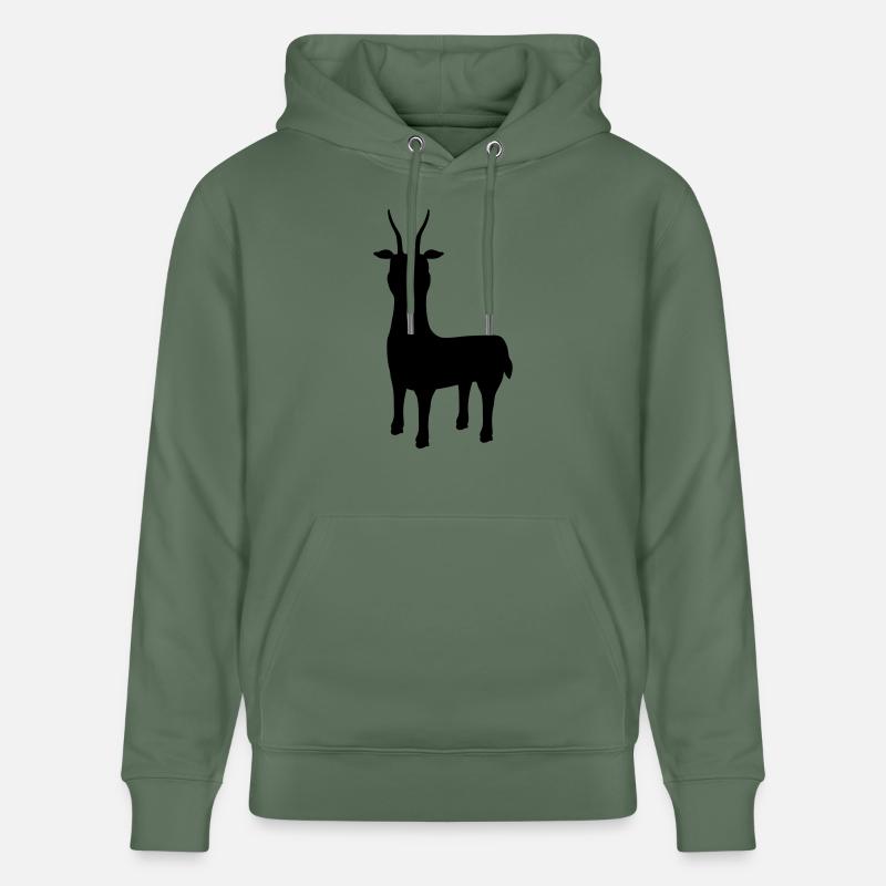 silhouette Antilope Letschwe - Sweat à capuche bio CRUISER Stanley/Stella Unisexe - vert sapin