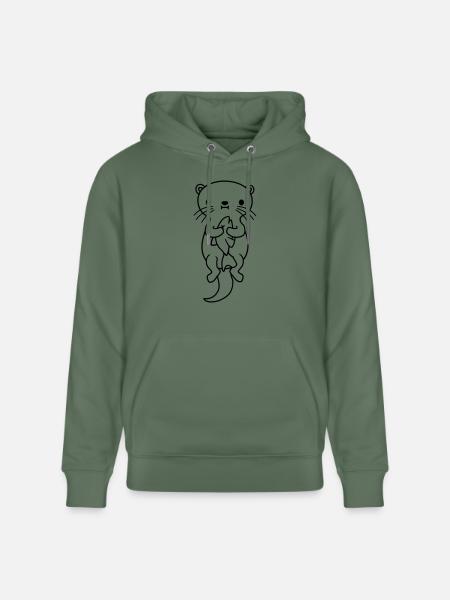 faim d’otter mange du poisson - Sweat à capuche bio CRUISER Stanley/Stella Unisexe - vert sapin