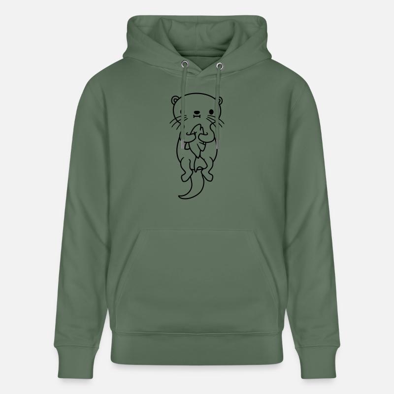 faim d’otter mange du poisson - Sweat à capuche bio CRUISER Stanley/Stella Unisexe - vert sapin