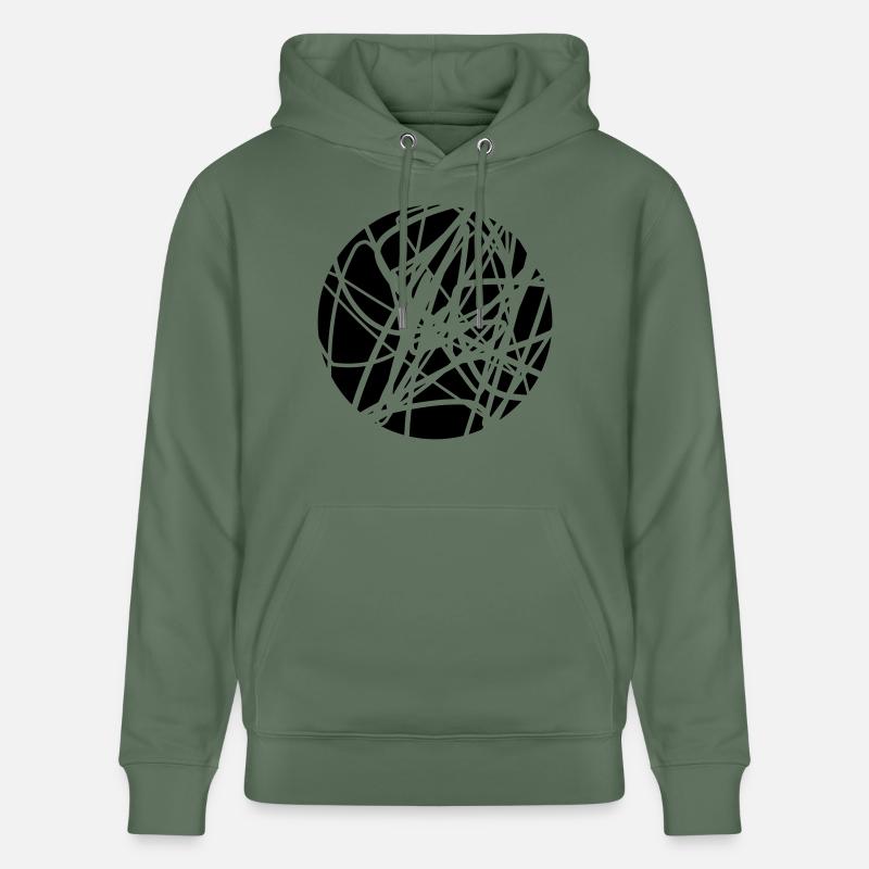 Scribbled chaotic strokes pattern - Stanley/Stella CRUISER Unisex Organic Hoodie - cypress green