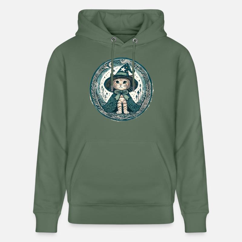Chat Wizard Kitty - Sweat à capuche bio CRUISER Stanley/Stella Unisexe - vert sapin