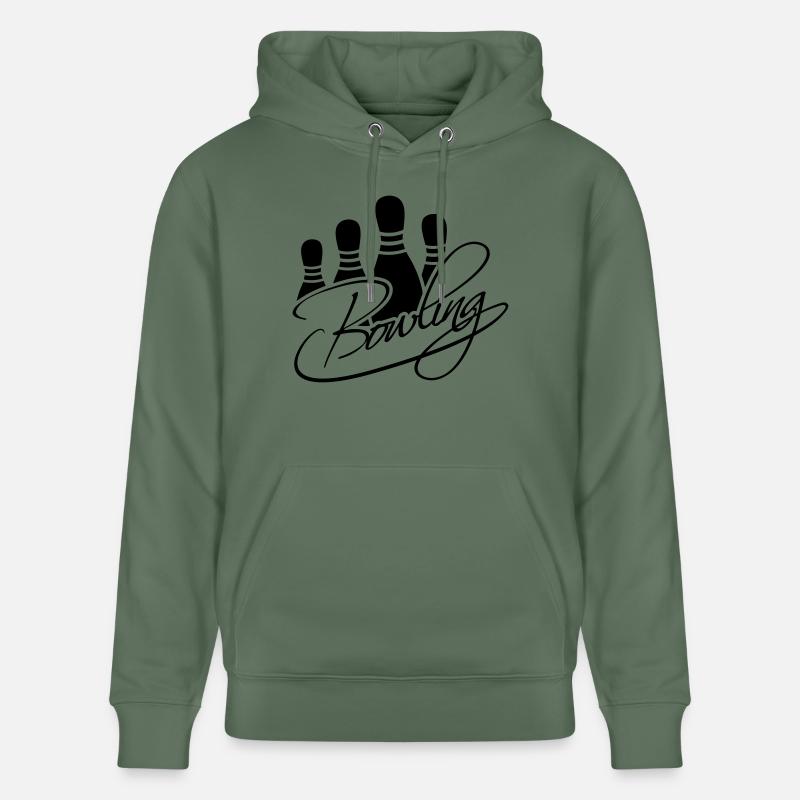 Bowling Pins Text Logo Design - Sweat à capuche bio CRUISER Stanley/Stella Unisexe - vert sapin