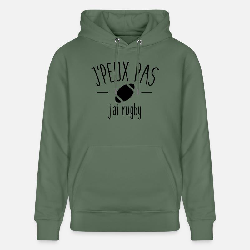 Je peux pas j'ai rugby - Sweat à capuche bio CRUISER Stanley/Stella Unisexe - vert sapin