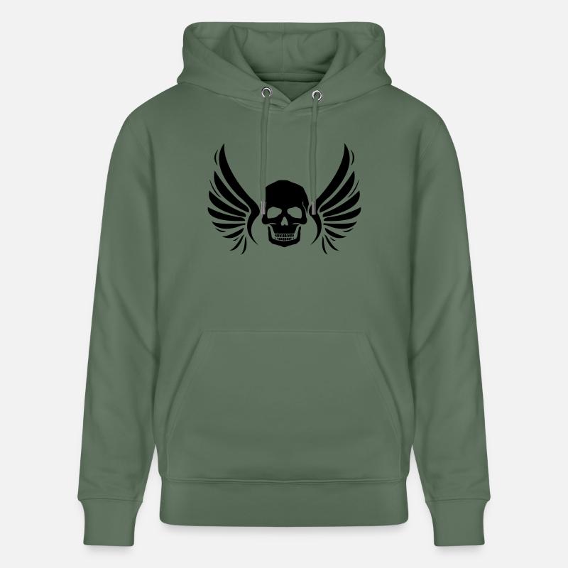 fly_skull_01 - Sweat à capuche bio CRUISER Stanley/Stella Unisexe - vert sapin