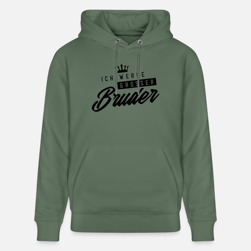 ich werde grosser bruder krone - Stanley/Stella Unisex Bio-Hoodie CRUISER  - Tanngrün