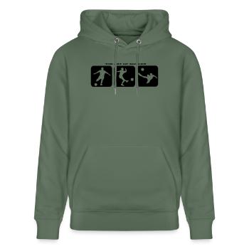 Fussball Soccer Trikot Sport Football Tor Fun - Stanley/Stella Unisex Bio-Hoodie CRUISER  - Tanngrün - Vorne - Alina (178cm) & Michal (187cm)