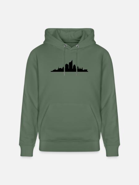 Skyline Leipzig central - Stanley/Stella CRUISER Unisex Organic Hoodie - cypress green