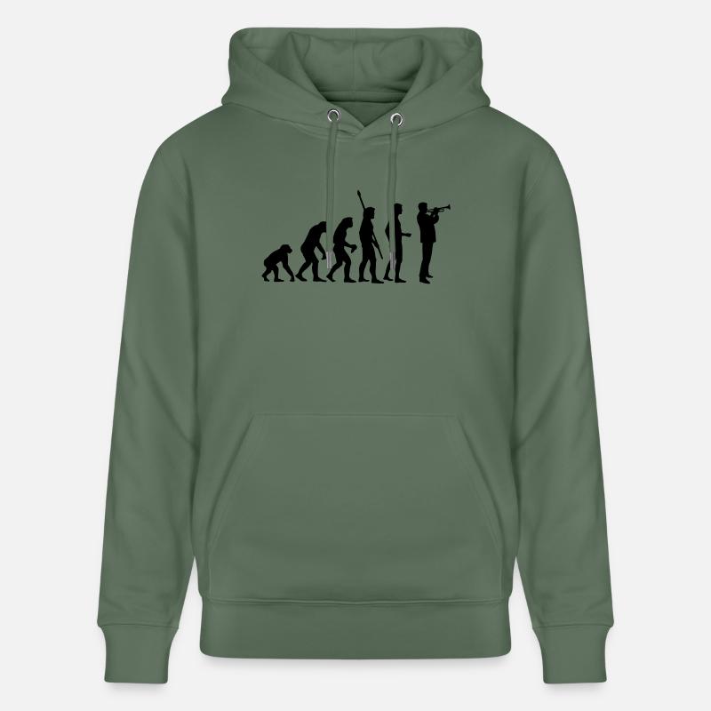 evolution_trompeter - Stanley/Stella Unisex Bio-Hoodie CRUISER  - Tanngrün