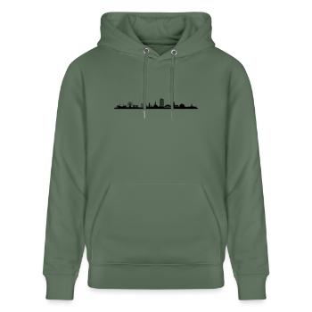Skyline - Bochum - Stanley/Stella Unisex Bio-Hoodie CRUISER  - Tanngrün - Vorne - Alina (178cm) & Michal (187cm)