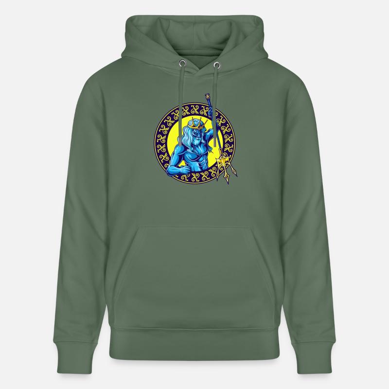 Dieu de la mer Poséidon - Sweat à capuche bio CRUISER Stanley/Stella Unisexe - vert sapin