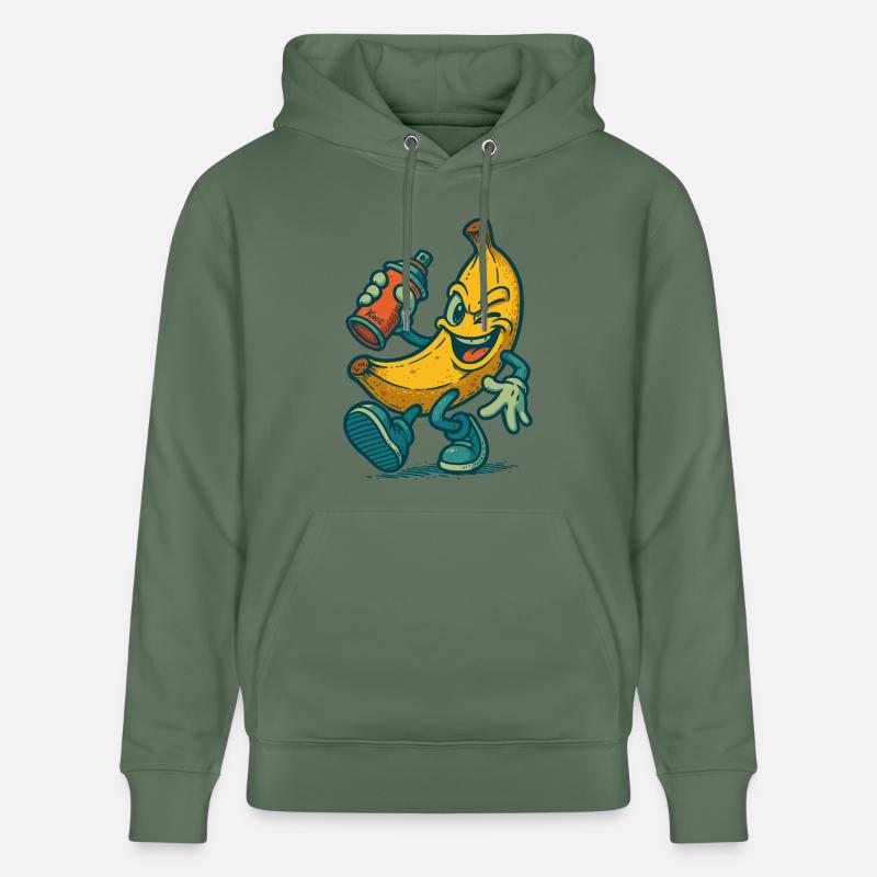 Freche Banane mit Spraydose - Stanley/Stella Unisex Bio-Hoodie CRUISER  - Tanngrün