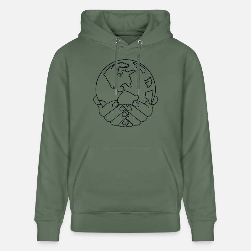 world_in_your_hands_01 - Sweat à capuche bio CRUISER Stanley/Stella Unisexe - vert sapin