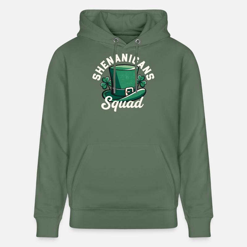Shenanigans Squad Leprechaun-Hut - Stanley/Stella Unisex Bio-Hoodie CRUISER  - Tanngrün
