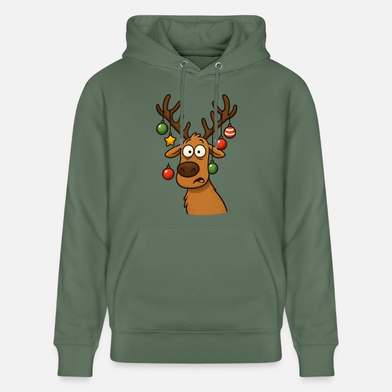 Cerf Rudolph Joyeux Noël doux - Sweat à capuche bio CRUISER Stanley/Stella Unisexe - vert sapin