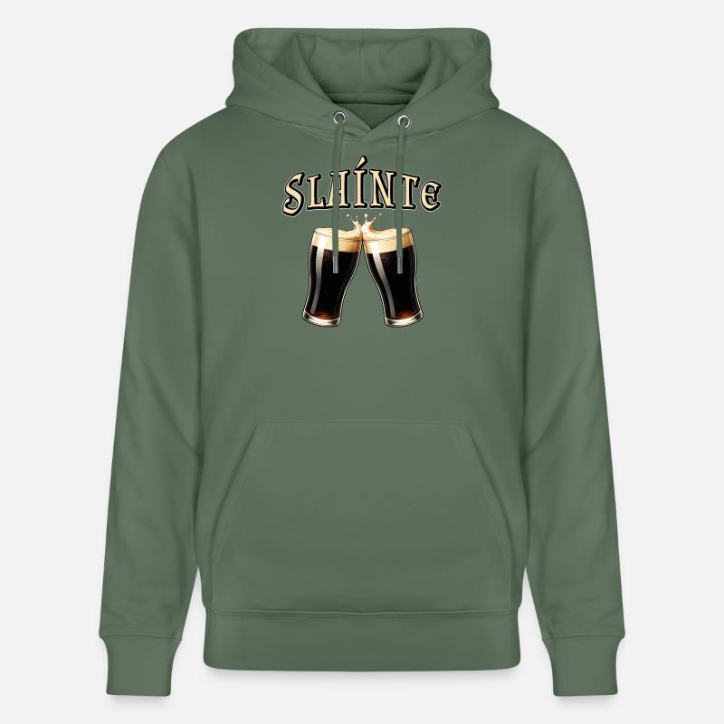 Sláinte - Irischer Trinkspruch mit Bier - Stanley/Stella Unisex Bio-Hoodie CRUISER - Tanngrün