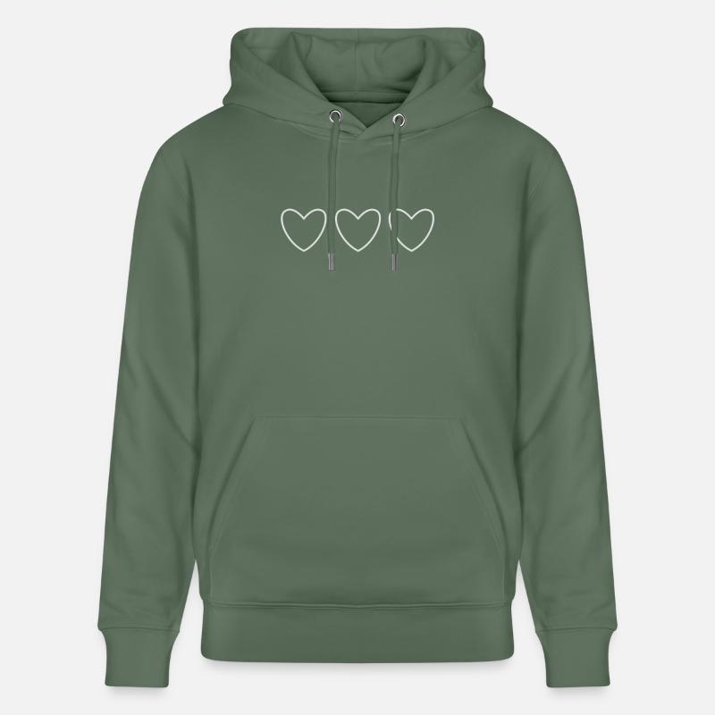 3 Coeurs - Blanc - Sweat à capuche bio CRUISER Stanley/Stella Unisexe - vert sapin