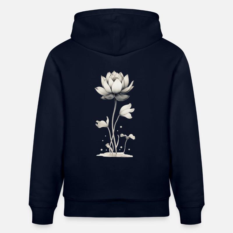 Nénuphar en fleur de lotus - Sweat à capuche bio CRUISER Stanley/Stella Unisexe - marine